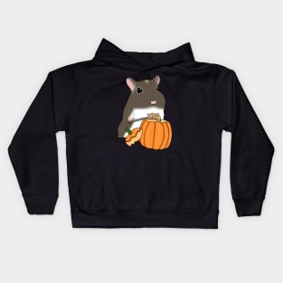 Gerbil carving pumpkin (cute brown gerbil Halloween costume) Kids Hoodie